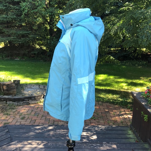Columbia Blue Interchange Waterproof Removable Liner Hooded Ski Snow Coat size M - Picture 5 of 17